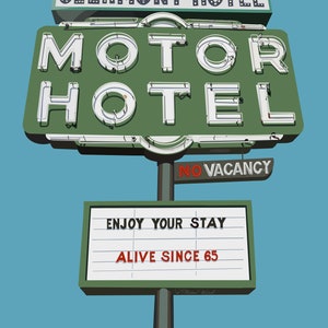 Clermont Hotel Art Print | Clermont Motor Inn | Clermont Atlanta Wall Decor | Vintage Sign | Personalized Clermont Sign | Personalized Art