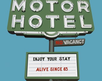 Clermont Hotel Art Print | Clermont Motor Inn | Clermont Atlanta Wall Decor | Vintage Sign | Personalized Clermont Sign | Personalized Art