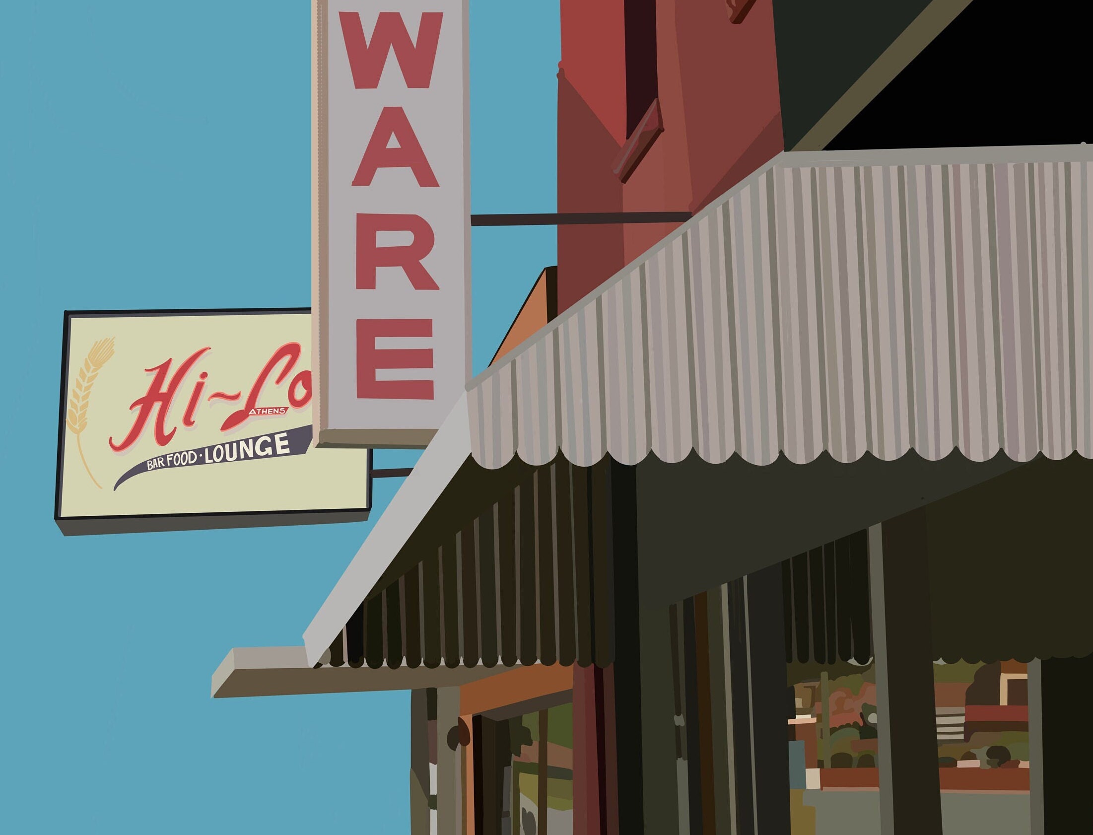 Normal Hardware Sign Print Hilo Bar Sign Print Vintage Neon Sign Print