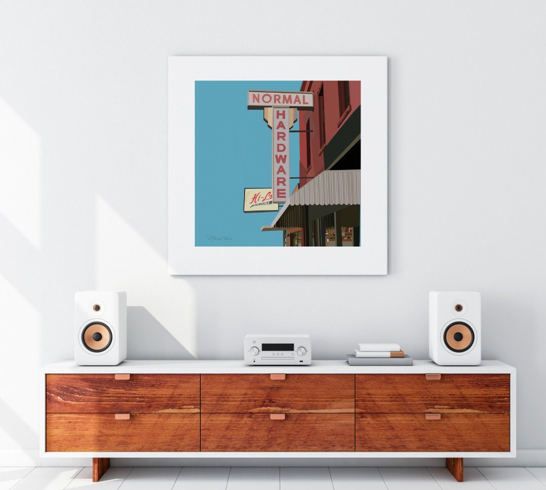 Normal Hardware Sign Print Hilo Bar Sign Print Vintage Neon Sign Print