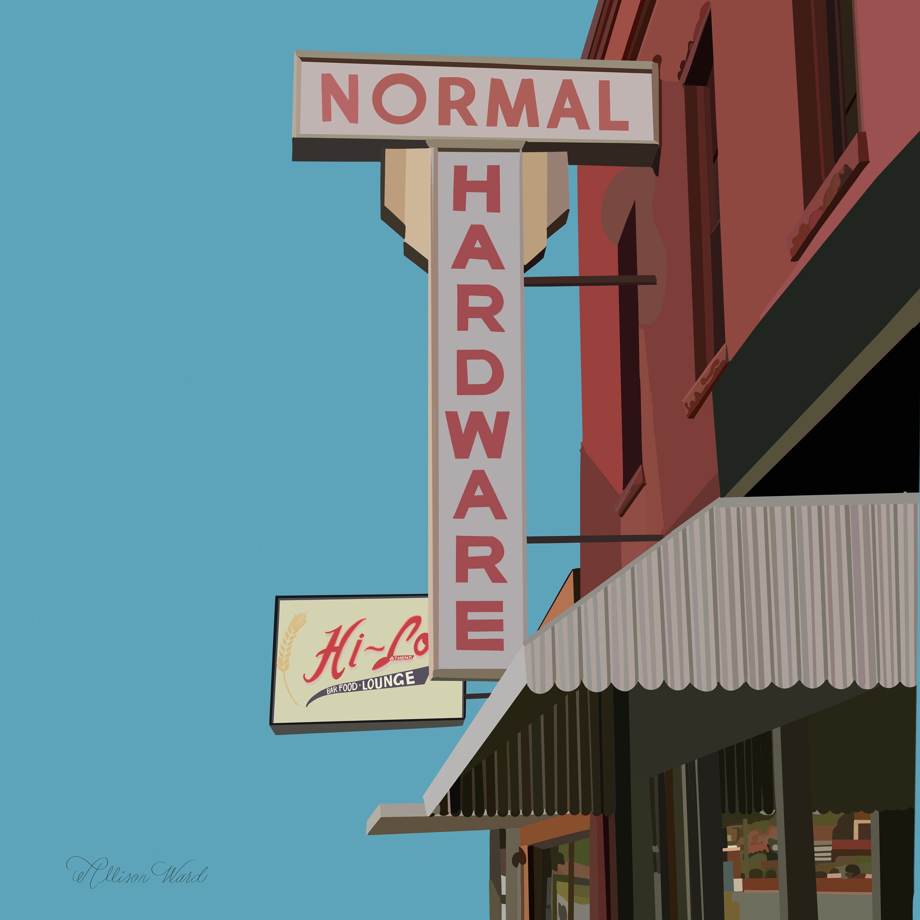Normal Hardware Sign Print Hilo Bar Sign Print Vintage Neon Sign Print