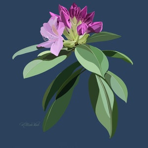 Rhododendron Print | Art Print | Flower Painting | Rhododendron Plant Wall Art