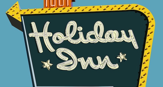Holiday Inn Print | Atlanta Art | Neon Sign Wall Decor | Vintage