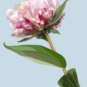 Lonely Peony Art Print | Peony Wall Art | Peony Print | Peony Wall Decor | Pink Peony Artwork