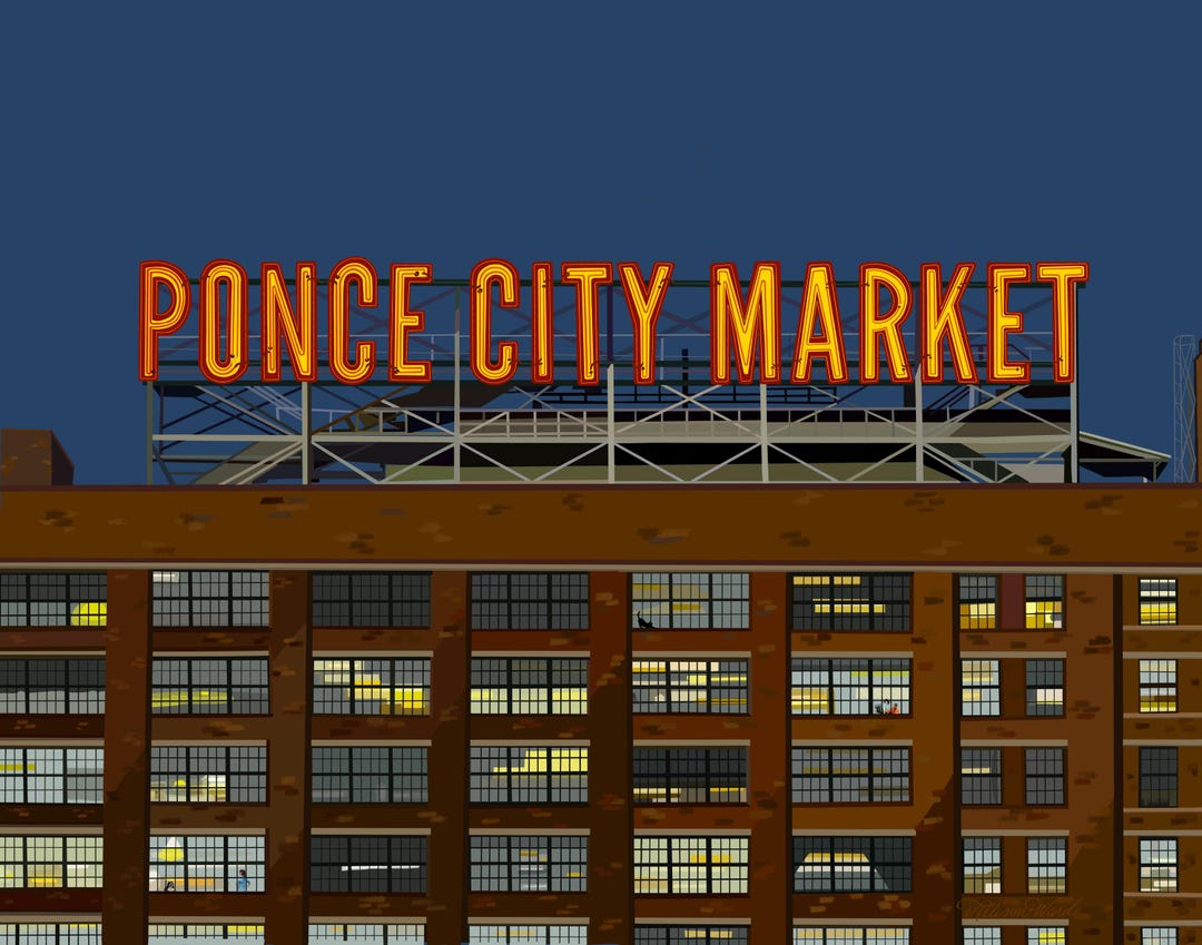 Ponce City Market Print Ponce Market Artwork Atlanta Wall Decor