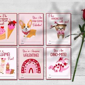 Printable School Valentines, Class Cards, Child Valentine Cards