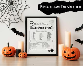 Halloween Name Generator Game: Printable Party Activity (PDF)