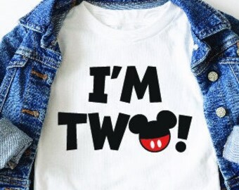I'm Two Mouse 2e verjaardag SVG, PNG (digitale download)