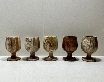Onyx-Schnapsgläser, elegantes Barzubehör, 5er-Set