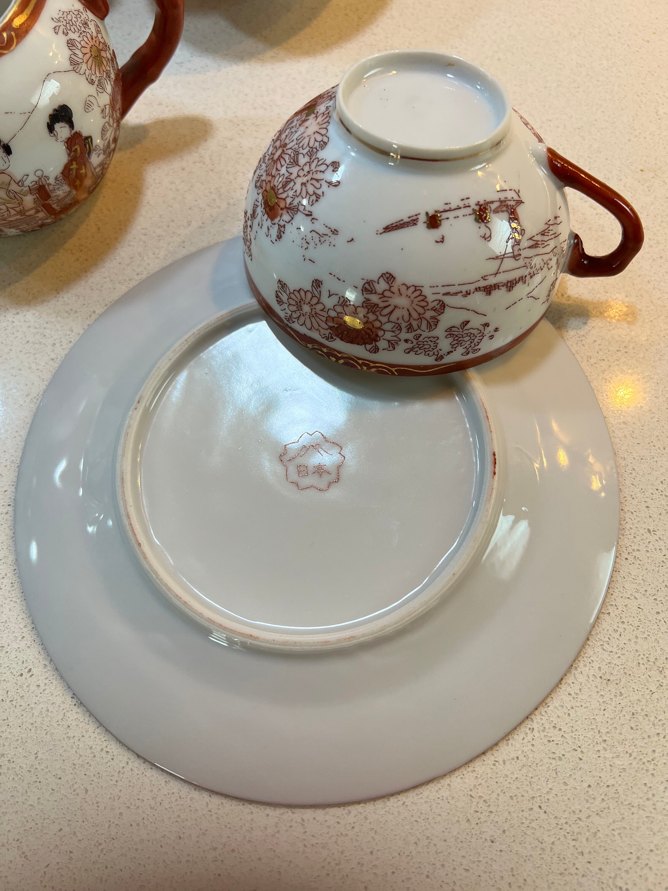 Vintage Japanese Eggshell Porcelain Tea Set Etsy