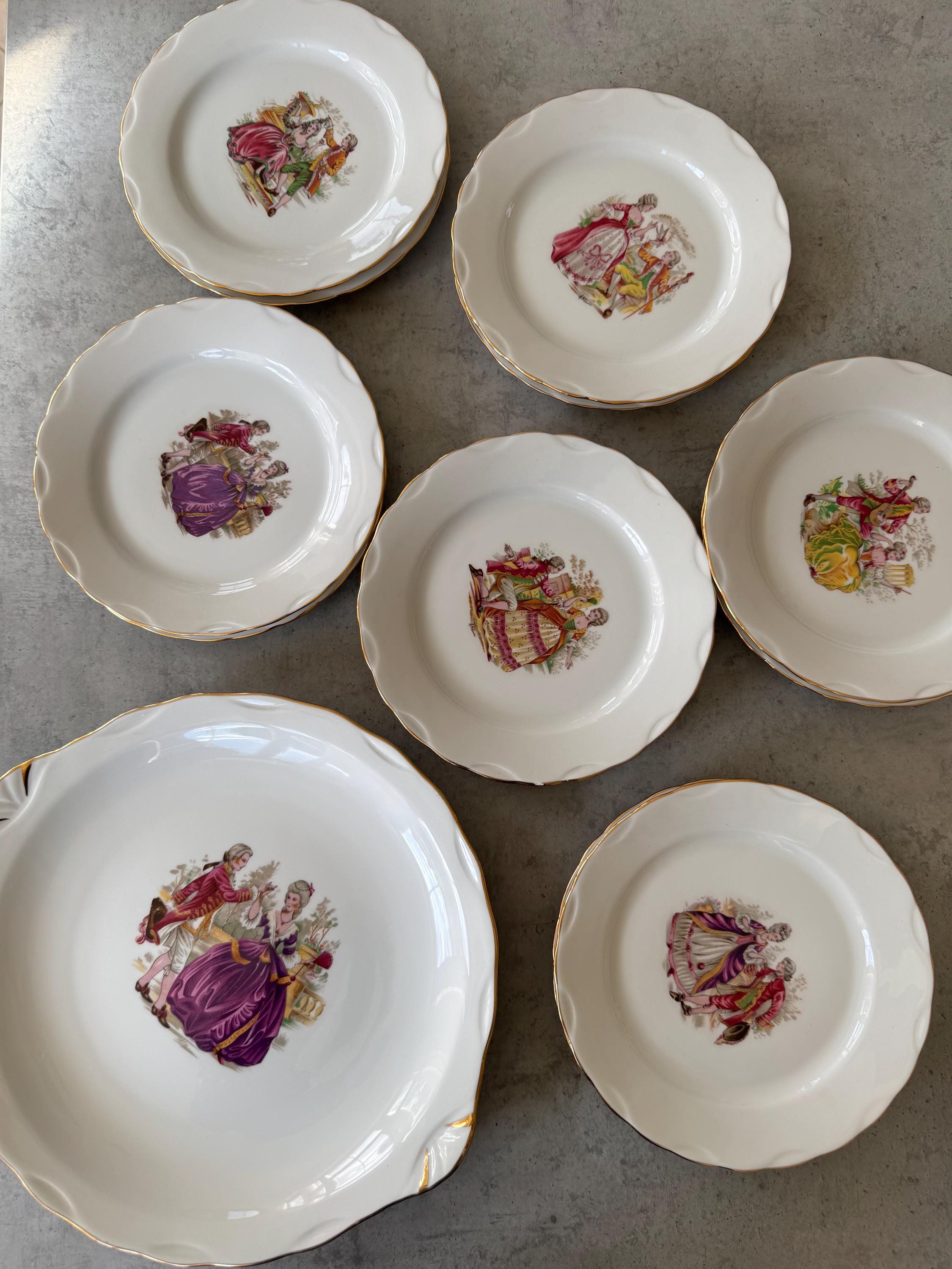 4枚セット ビストロ皿 FRANCE PORCELAINE フランスヴィンテージ French 日本 Etsy - plates bistro 食器