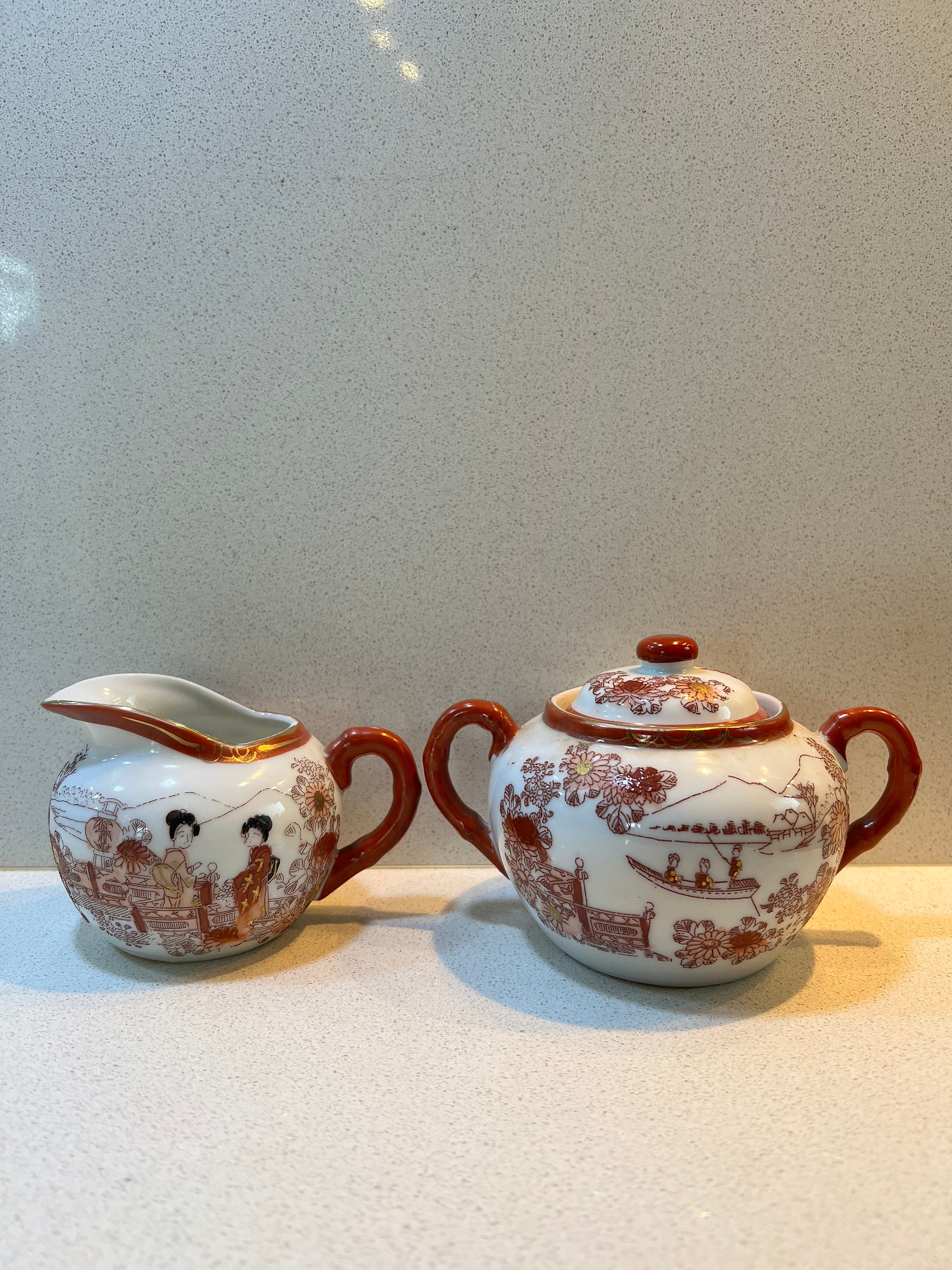 Vintage Japanese Eggshell Porcelain Tea Set Etsy
