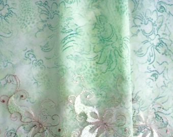 Neon green fairy lace trim 7”,  tinker bell, fairy lace, shiny lace, embroidered tulle, fantasy lace, costume making supplies