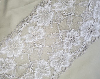 Pastel grey stretch lace, Lavender lace, lace for panties, Floral Pastel Lace, Lingerie Lace, Lace, Stretch Lace Trim, Silver Lace Galloon