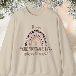 Custom Name Sweatshirt Grandma Nickname Nana Sweatshirt Gift Grandmother Christmas Gift Pregnancy Reveal Gift Gender Reveal Shirt Present