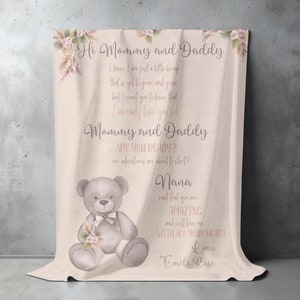 Custom Baby Blanket Personalize Name Baby Blanket Baby Shower Gift Baby Decor Personalize Blanket Message Pregnancy Reveal Baby Blanket Gift