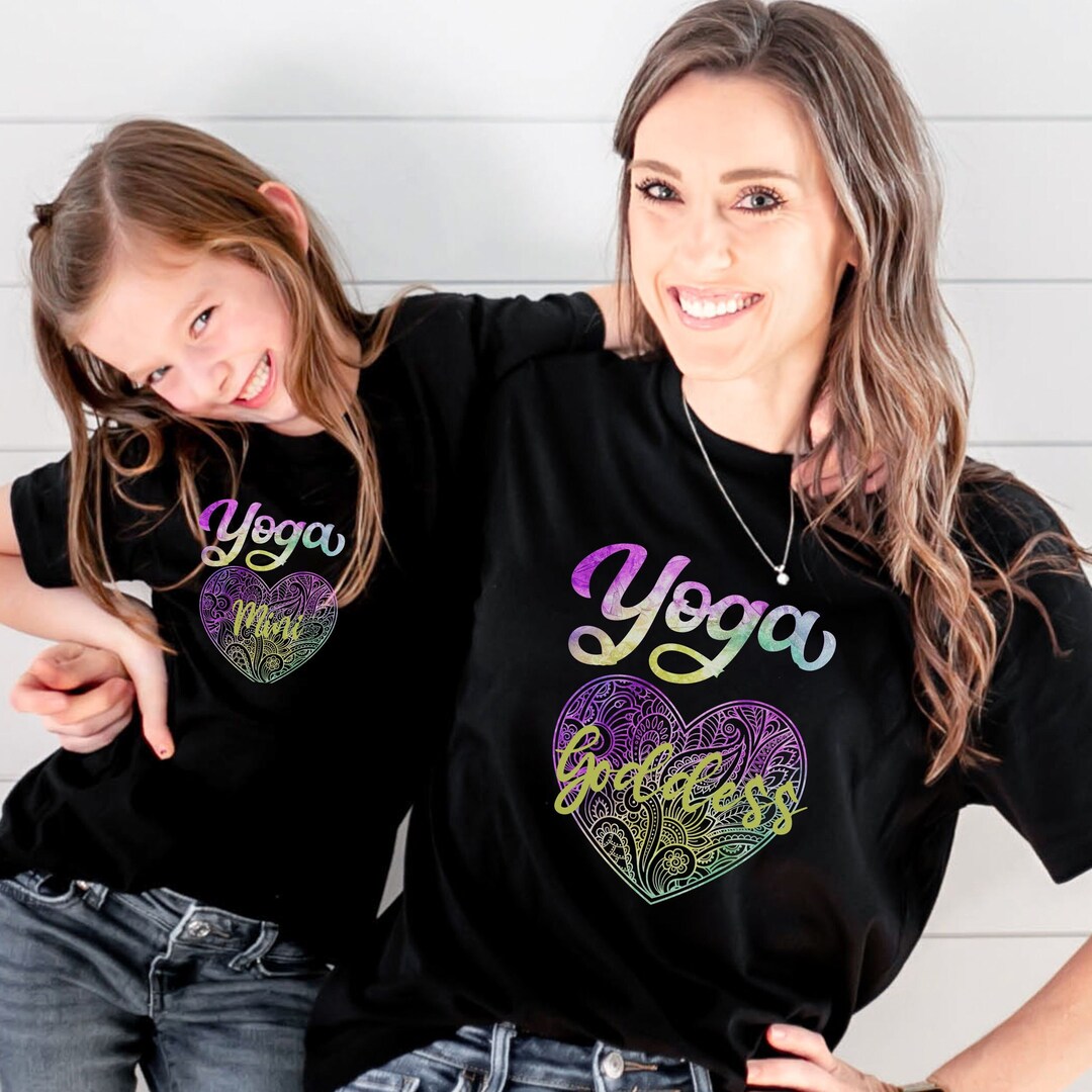 Yoga Goddess and Yoga Mini Matching Shirts, New Mom Tshirt, Mother's Day Gift, Yoga Mama and Me