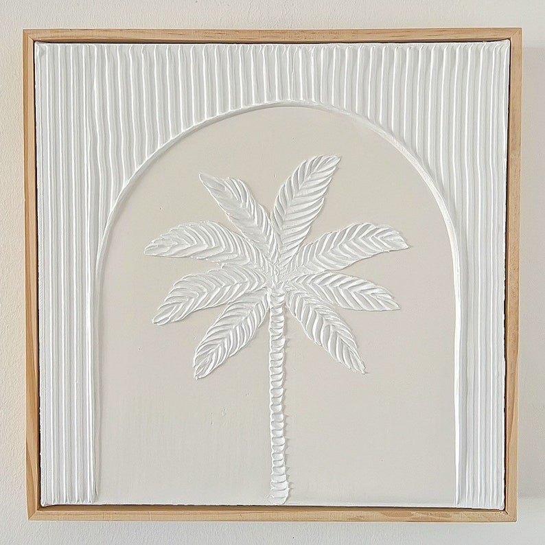 Textured Art Coastal Palm Tree Canvas Painting Etsy Australia