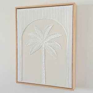 Textured Art Coastal Palm Tree Canvas Painting Coastal Wall Art Arch Painting image 2