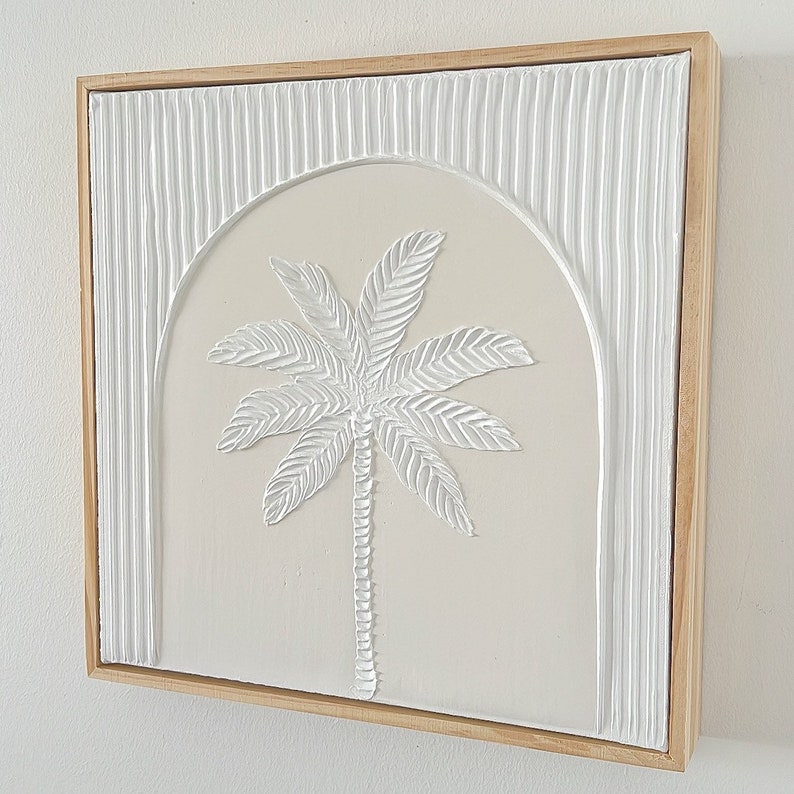 Textured Art Coastal Palm Tree Canvas Painting Etsy Australia