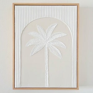 Textured Art Coastal Palm Tree Canvas Painting Coastal Wall Art Arch Painting image 1