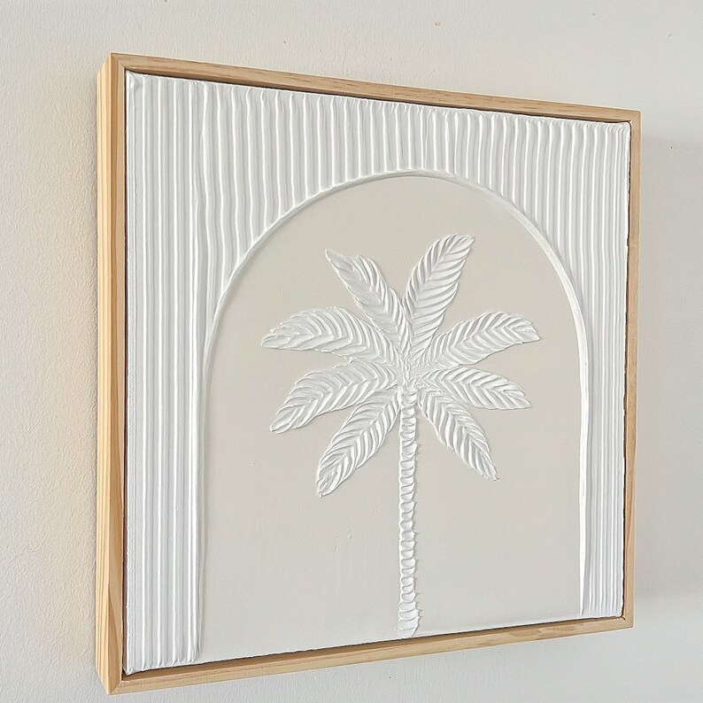 Textured Art Coastal Palm Tree Canvas Painting Etsy Australia