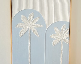 Textured Art Palm Tree Coastal Boho Canvas Painting