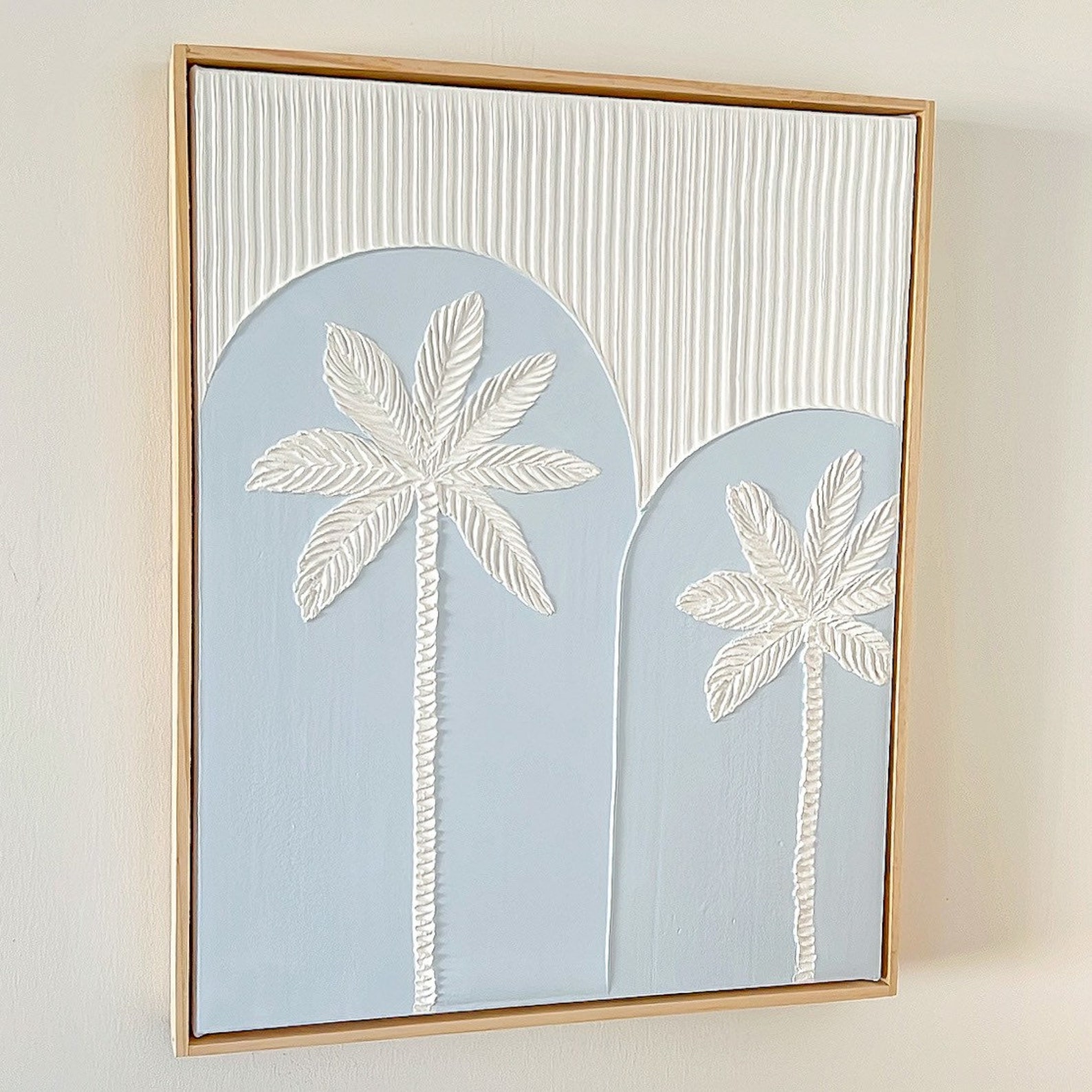 Textured Art Palm Tree Coastal Boho Canvas Painting - Etsy