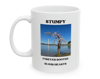 Stumpy Ceramic Mug Remember Stumpy the Cherry Blossom Tree in DC Stumpy Mug and Decor