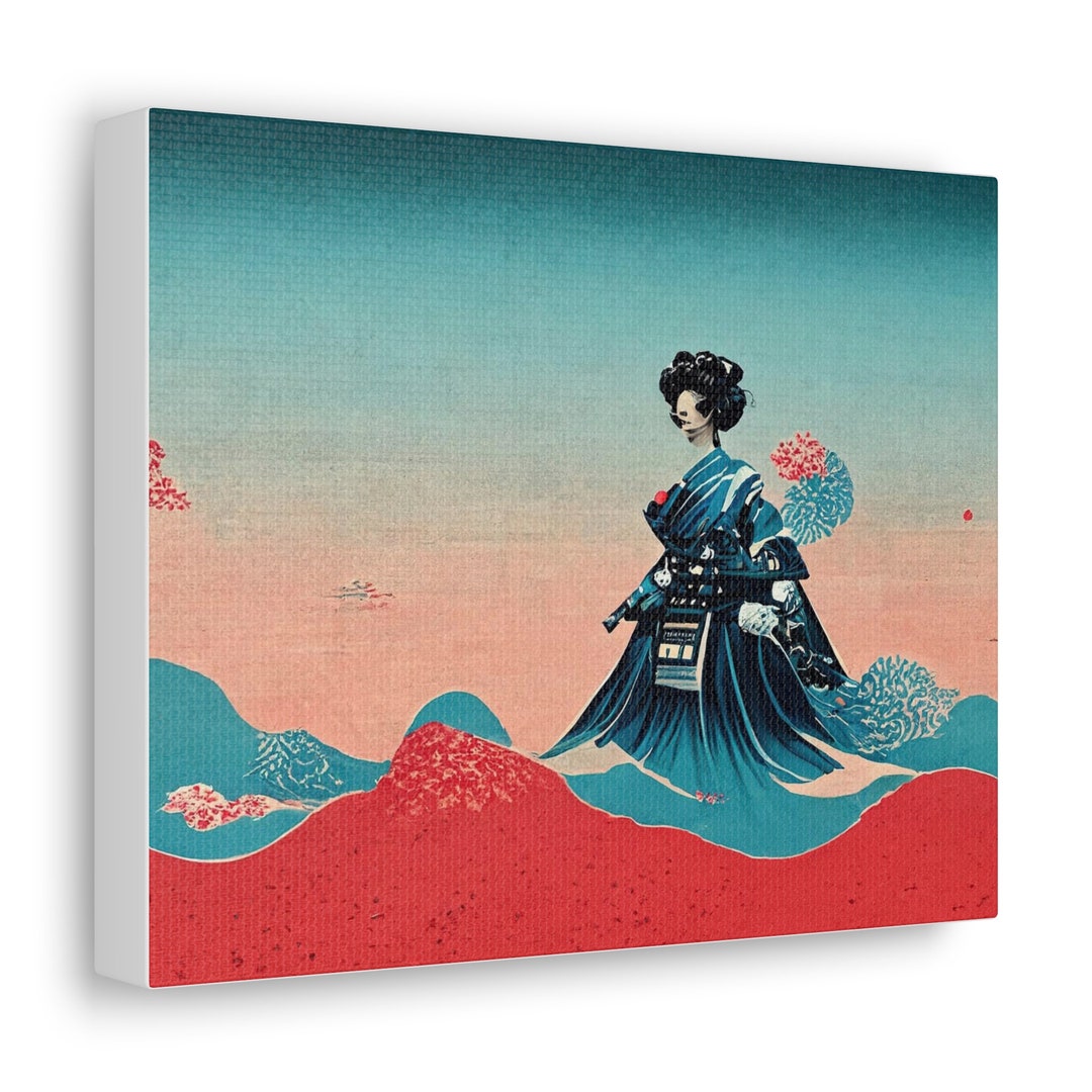 Japanese Canvas Wall Art, Ukiyoe Geisha Etsy
