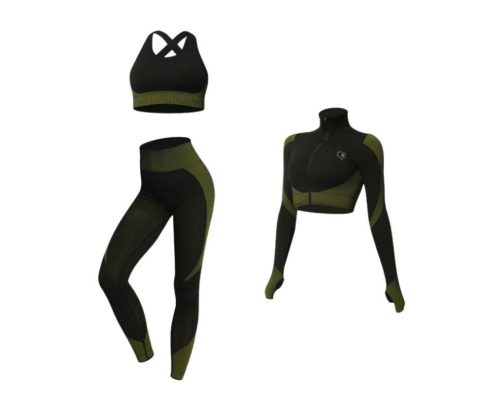 Green Modishly Fitness Workout 3in1 Set Collection Chic, Stylish  Activewear, Fashionable, Comfortable, High Quality Breathable Gym Clothes -   Canada
