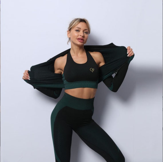 Teal Modishly Fitness Workout 3in1 Set Collection Chic, Stylish