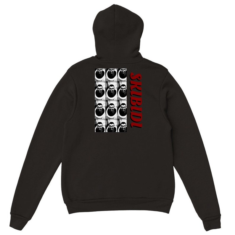 SKIBIDI HODDIE With Back Print black With Red Text - Etsy