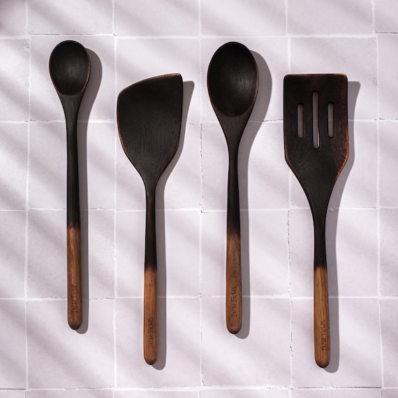 Yakisugi 4 Piece Utensil Set Japanese Wooden Utensils Modern