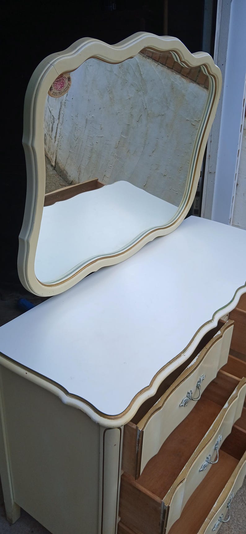 Vintage Rare 1970s Dixie Original 6 Draw Dresser With Full Mirror ...