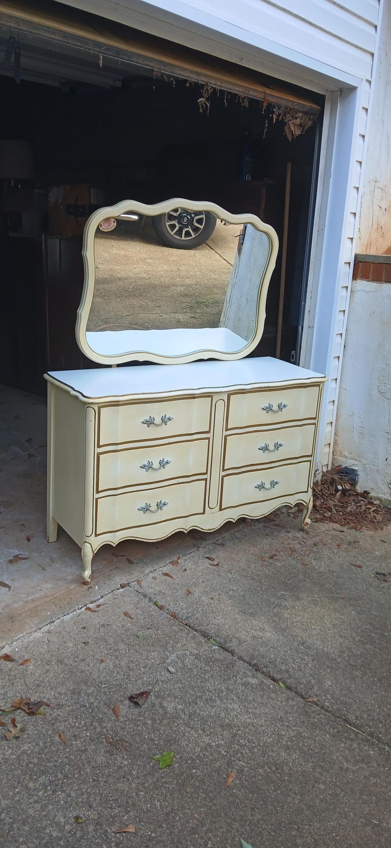 Vintage Rare 1970s Dixie Original 6 Draw Dresser With Full Mirror ...