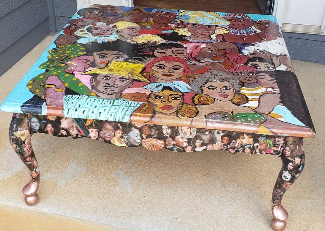 Custom Painted African American Coffee Table Etsy