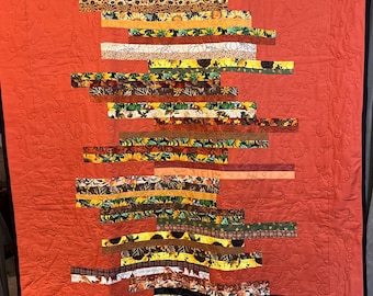 Trapunta Autumn Lines, circa 50x60". Disponibile con retro a girasole o a foglia, si prega di specificare.