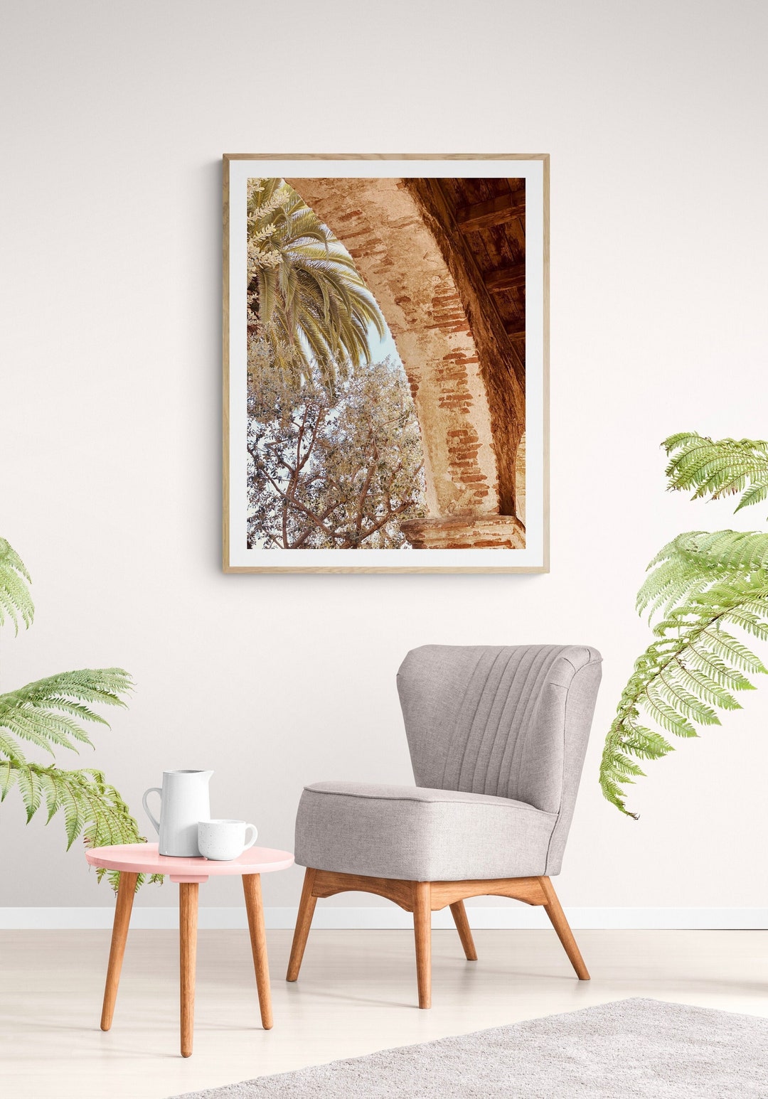 Rustic Spanish Style Art Palm Tree Southwest Modern Decor Etsy