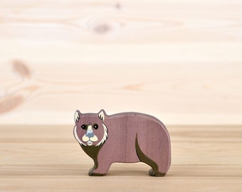 Handcrafted Wooden Wombat Toy, Eco-Friendly Kids' Playtime Companion, Sustainable Australian Animal Figurine