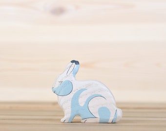 Wooden Arctic hare figurine Arctic animals Toy