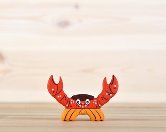 Handcrafted Wooden Crab Toy | Eco-Friendly, Educational, and Montessori Inspired for Kids & Toddlers