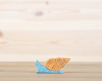 Handcrafted Wooden Sea Snail Toy - Eco-Friendly, Sustainable, and Unique Gift for Toddlers The Snail and the Whale by Julia Donaldson