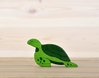 Handcrafted Wooden Sea Turtle Toy - Eco-friendly, Perfect for Kids and Toddlers, Unique Gift, Ocean Themed Nursery Decor