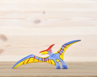 Wooden toy Pterodactyl Figurine Fly Dinosaur Prehistoric animals Dinosaur toys