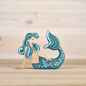 Wooden Mermaid figurine Rusalka figurine mermaid gifts Handmade Fairy figurines