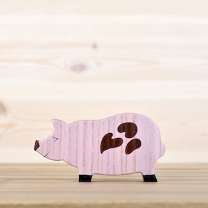 Wooden Pig toy Wooden Farm Animals Toddler gift Small world play Farm playset