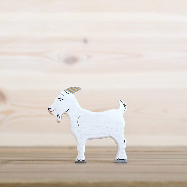 Wooden Goat figurine Wooden Farm Animals Toddler gift Creamery gift