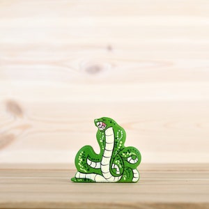 Handcrafted Wooden Cobra Toy - Eco-Friendly, Non-Toxic Snake Toy for Kids and Collectors