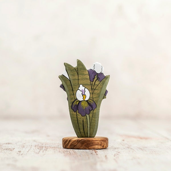 Wooden Iris Flower Toy Spring Flowers Home Decor Spring Collection